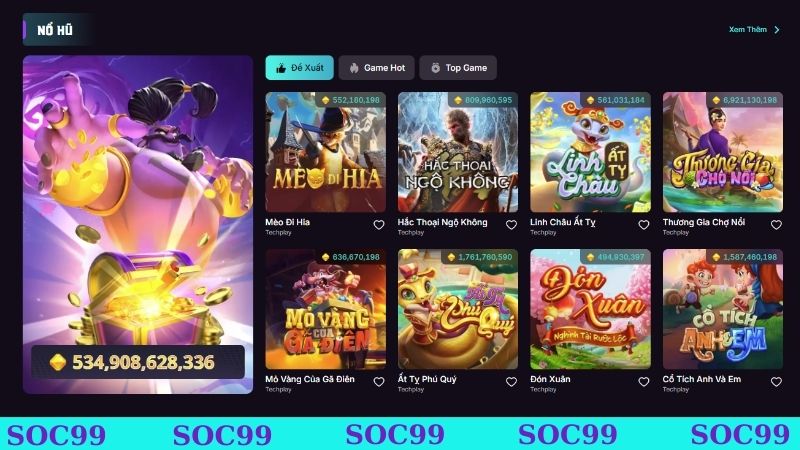 Khám phá kho game phong phú tại Soc99
